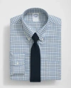 Brooks Brothers Stretch Supima Cotton Non-iron Twill Polo Button Down Collar, Multi-check Dress Shirt In Yellow