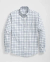 Brooks Brothers Stretch Supima Cotton Non-iron Twill Polo Button Down Collar Windowpane Shirt In Ivory