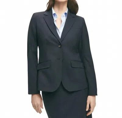 Brooks Brothers Stretch Wool Jacket In Navy In Blue
