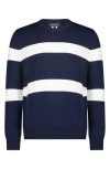 Brooks Brothers Stripe Cotton Crewneck Sweater In Terrynvywtstripe