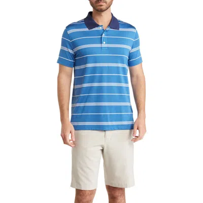 Brooks Brothers Stripe Golf Polo In Blue/white