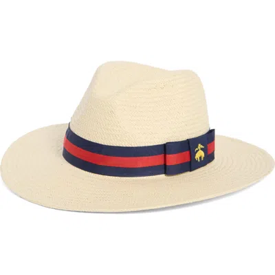 Brooks Brothers Stripe Grosgrain Band Fedora In Neutral