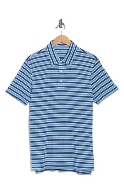 Brooks Brothers Stripe Knit Polo In Blue