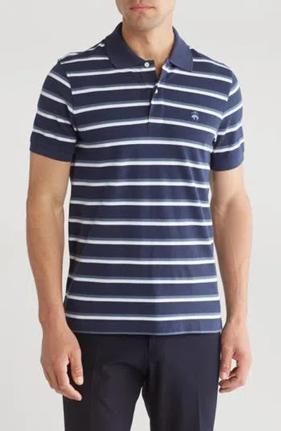 Brooks Brothers Stripe Original Fit Cotton Polo In Navy Multi