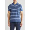 Brooks Brothers Stripe Short Sleeve Cotton Polo In Blue Multi