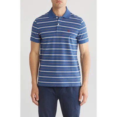 Brooks Brothers Stripe Short Sleeve Cotton Polo In Blue Multi