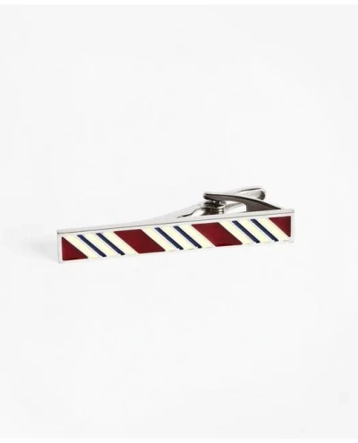 Brooks Brothers Stripe Tie Bar Shoes | Burgundy/gold