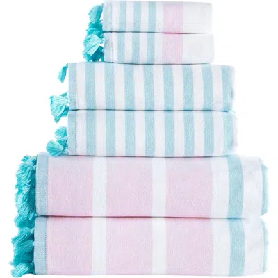 Brooks Brothers Stripe Turkish Cotton Bath Towel In Pink