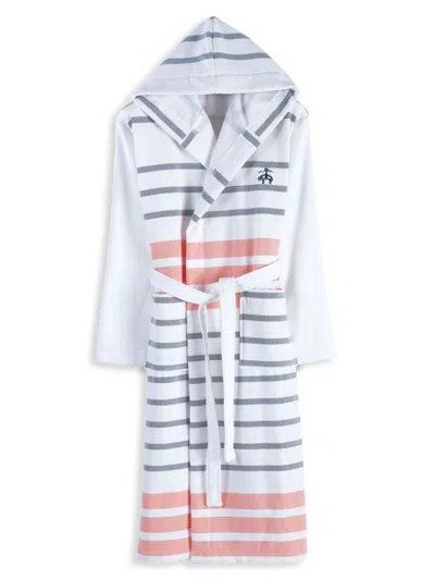 Brooks Brothers Kids' Stripe Turkish Cotton Bathrobe In White