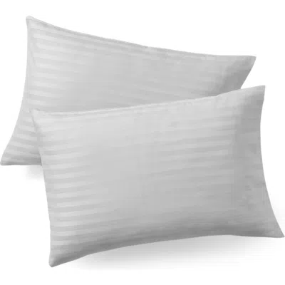 Brooks Brothers Stripe Turkish Cotton Sateen Pillowcases In Gray