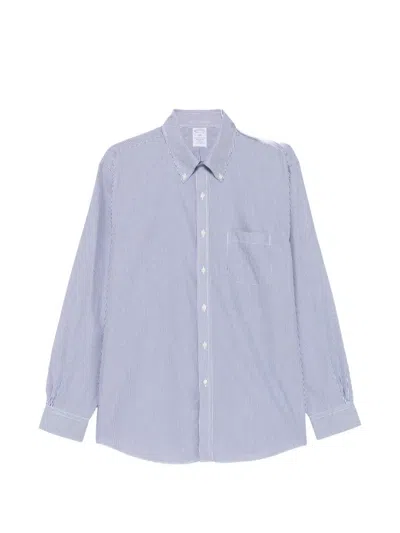 Brooks Brothers Striped Button-down Shirt In Blue