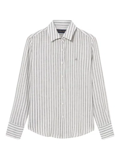 Brooks Brothers Striped-pattern Shirt In White