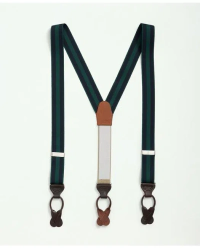 Brooks Brothers Striped Suspenders Shoes In Green,navy