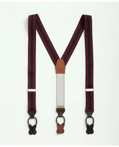 Brooks Brothers Striped Suspenders Shoes In Navy,burgundy