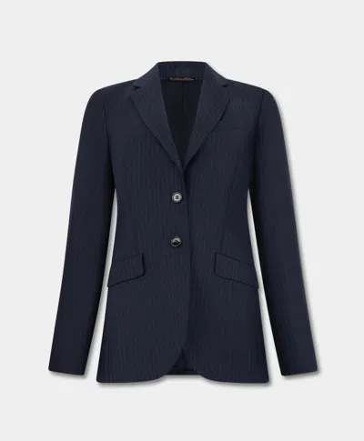 Brooks Brothers Striped Virgin Wool Blazer In Blue