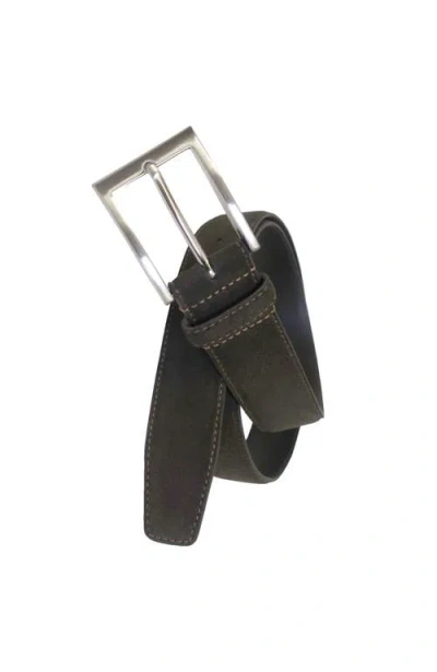Brooks Brothers Suede Leather Feather Edge Belt In Black