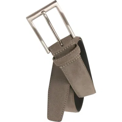 Brooks Brothers Suede Leather Feather Edge Belt In Gray