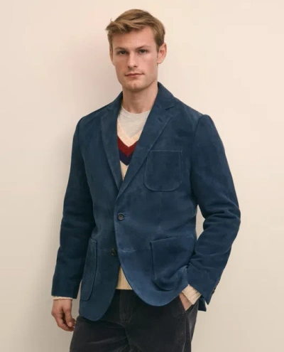 Brooks Brothers Suede Patch Pocket Sport Coat In Blue