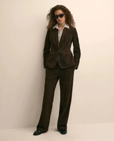 Brooks Brothers Suede Wide-leg Pants In Brown