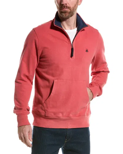 Brooks Brothers Sueded Jersey 1/2-zip Pullover In Red