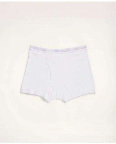Brooks Brothers Supima Cotton Boxer Briefs - 3 Pack In White