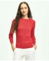 Brooks Brothers Supima Cotton Cable Crewneck Sweater | Bright Red | Size Small