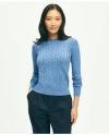 Brooks Brothers Supima Cotton Cable Crewneck Sweater | Dark Chambray | Size Large