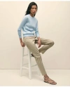 Brooks Brothers Supima Cotton Cable Crewneck Sweater In Light Blue Heather