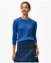 Brooks Brothers Supima Cotton Cable Crewneck Sweater In Mazarine Blue