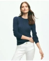 Brooks Brothers Supima Cotton Cable Crewneck Sweater In Navy
