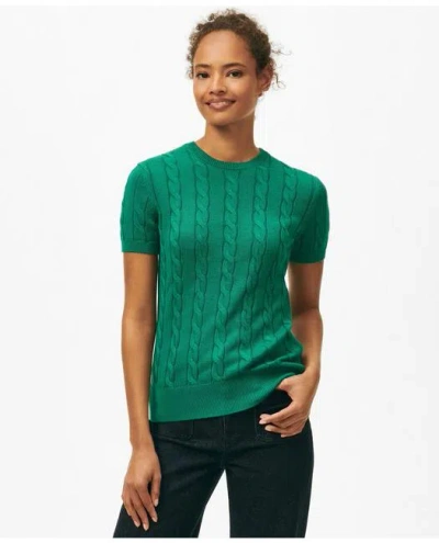 Brooks Brothers Supima Cotton Cable Sweater Tee In Dark Green