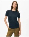 Brooks Brothers Supima Cotton Cable Sweater Tee In Navy