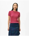 Brooks Brothers Supima Cotton Cable Sweater Tee In Pink