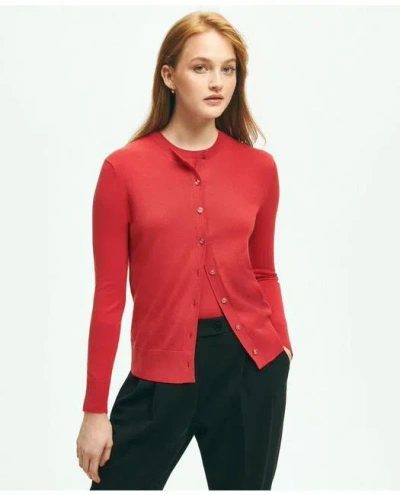 Brooks Brothers Supima Cotton Cardigan Sweater | Bright Red | Size Xs In Bright Red