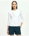 Brooks Brothers Twinset Cardigan In Supima Cotton Sweater In White