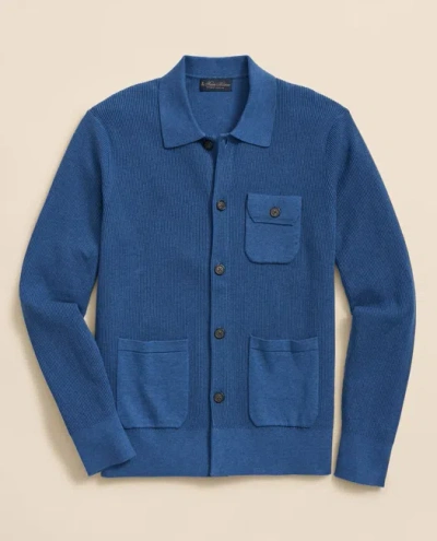 Brooks Brothers Supima Cotton Chore Coat Sweater In Blue