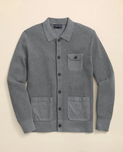 BROOKS BROTHERS SUPIMA COTTON CHORE COAT SWEATER