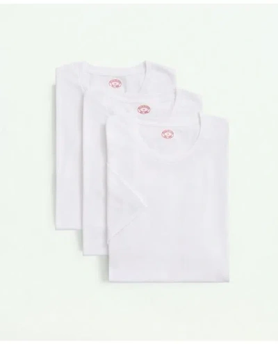 Brooks Brothers Supima Cotton Crewneck 3 Pack T-shirts In White