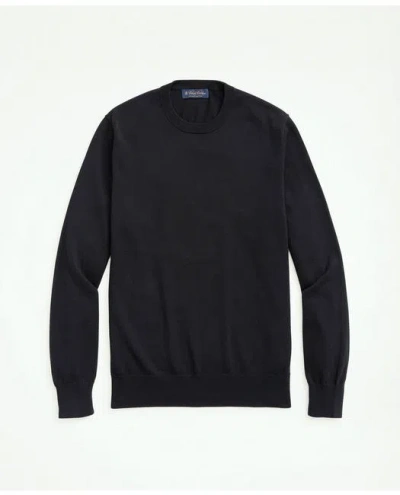 Brooks Brothers Supima Cotton Crewneck Sweater In Black