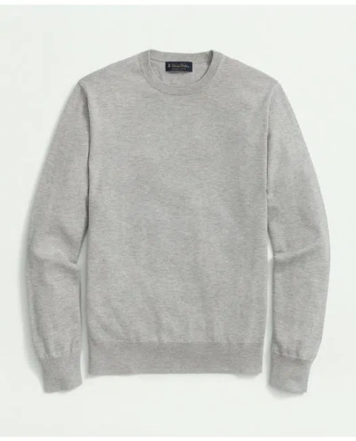 Brooks Brothers Supima Cotton Crewneck Sweater In Grey Heather
