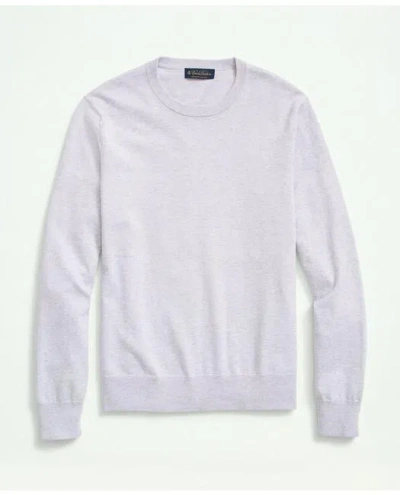 Brooks Brothers Supima Cotton Crewneck Sweater In Light Purple Heather