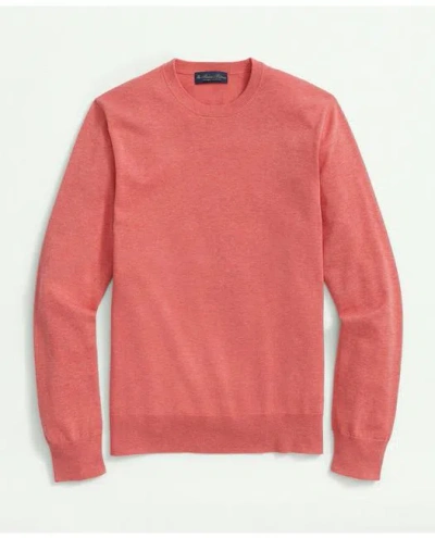 Brooks Brothers Supima Cotton Crewneck Sweater In Red Heather