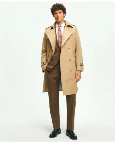 Brooks Brothers Supima Cotton Gabardine Trench Coat In Khaki