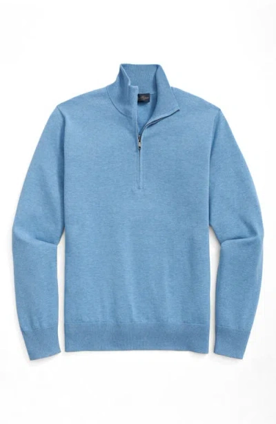 Brooks Brothers Supima® Cotton Half-zip Sweater In Blue