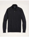 Brooks Brothers Supima Cotton Half-zip Sweater In Black