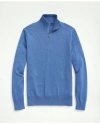 Brooks Brothers Supima Cotton Half-zip Sweater In Dark Blue Heather