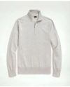 Brooks Brothers Supima Cotton Half-zip Sweater In Grey Heather