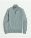 Brooks Brothers Supima Cotton Half-zip Sweater In Jade Heather