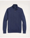 Brooks Brothers Supima Cotton Half-zip Sweater In Navy