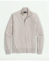 Brooks Brothers Supima Cotton Half-zip Sweater In Oatmeal Heather